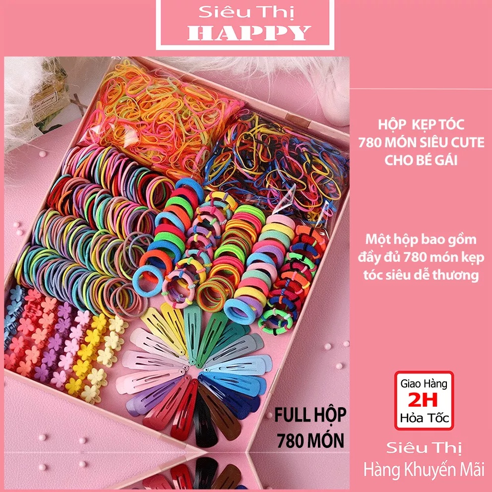 Set 780 món cột tóc cho bé gái