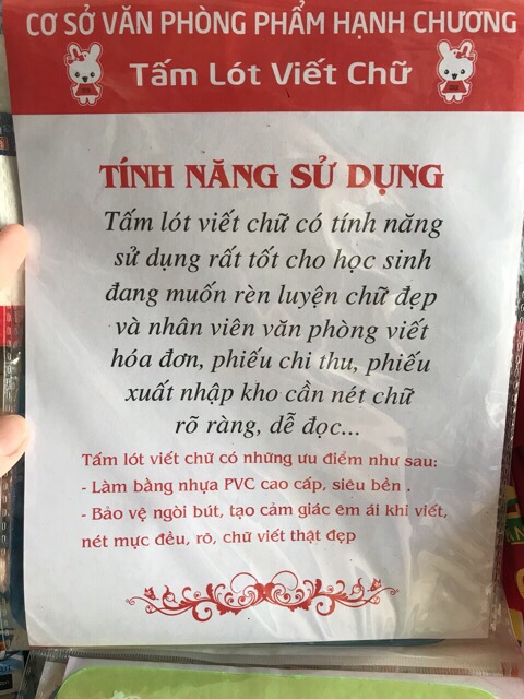 Tấm lót viết chử