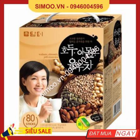 💥 ⚡ SẢN PHẨM CHÍNH HÃNG 💥 ⚡ [DAMTUH] BỘT NGŨ CỐC HÀN QUỐC 80 GÓI 1440G - [담터] 호두,아몬드 율무차 80입 1440G 💥 ⚡