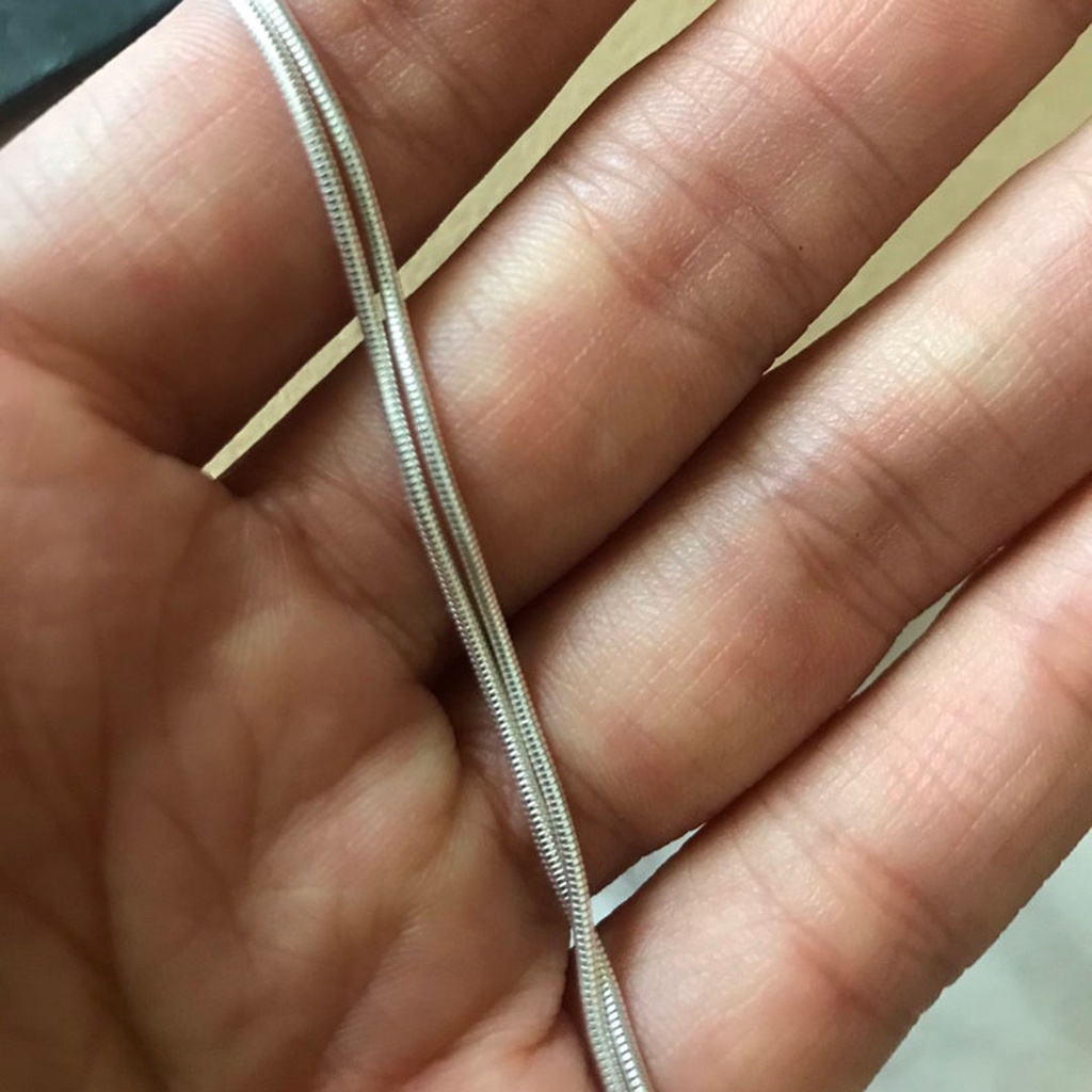 Dây chuyền nam Bạc Handmade.Vòng cổ mì trơn Bạc Handmade