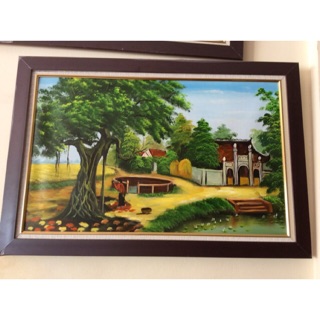 Tranh  đồng quê sơn dầu vẽ tay 60x90