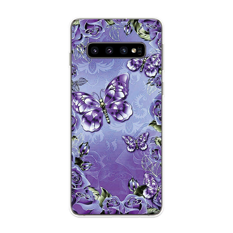 Samsung Galaxy S9 S9+ S10 S10+ Plus S10e Lite Soft TPU Silicone Phone Case Cover Poetic Butterfly
