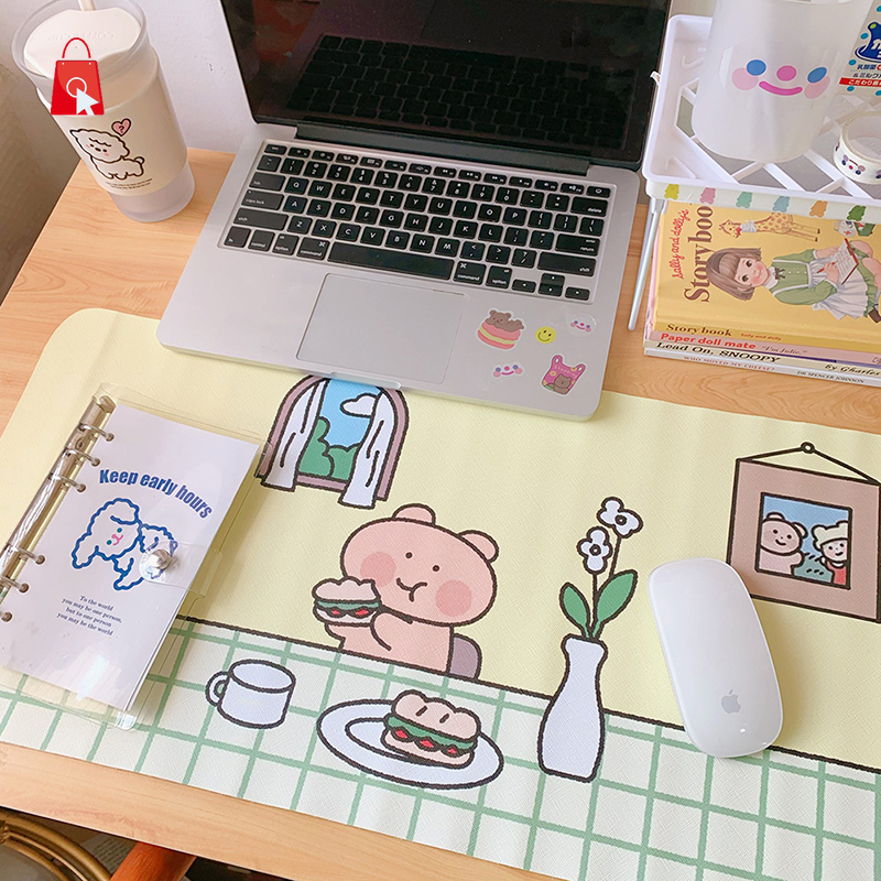 Miếng Lót Chuột Jp1 Họa Tiết Cô Gái Nhỏ Vẽ Tay Chống Thấm Nước