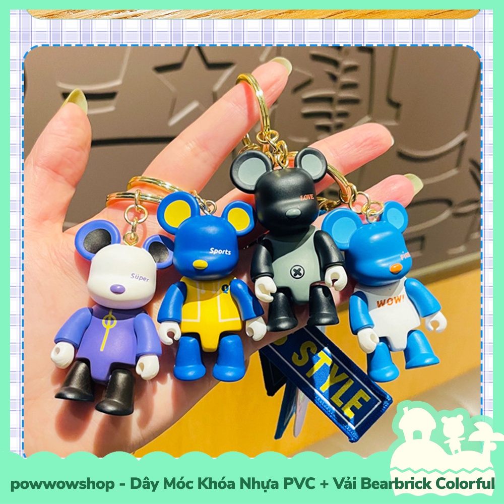[Sẵn VN - Hỏa Tốc] Dây Móc Khóa Nhựa PVC + Vải Mẫu Bearbrick Character Field