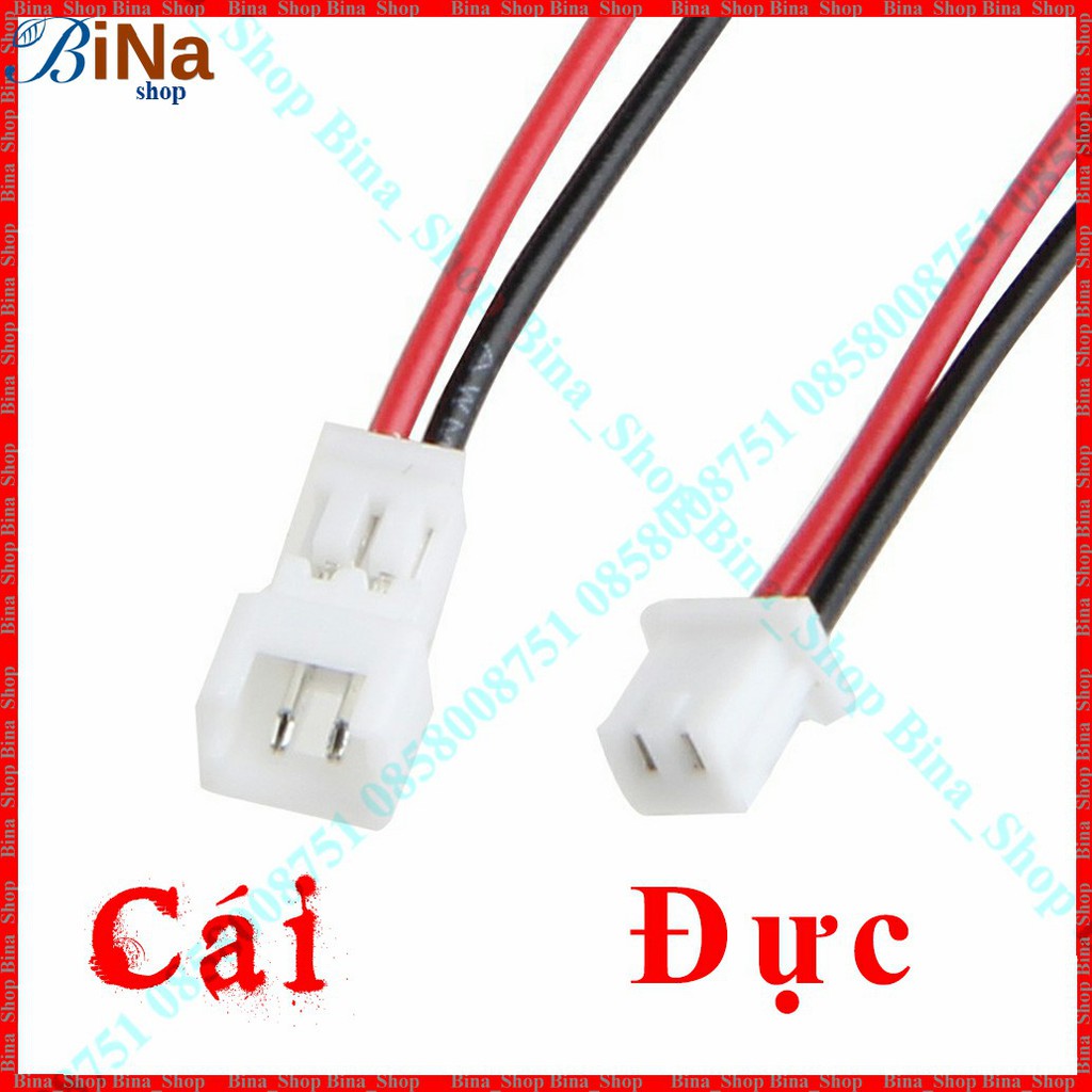 Cáp JST mini 2P 10cm, Cáp nguồn JST đực/cái tự chọn