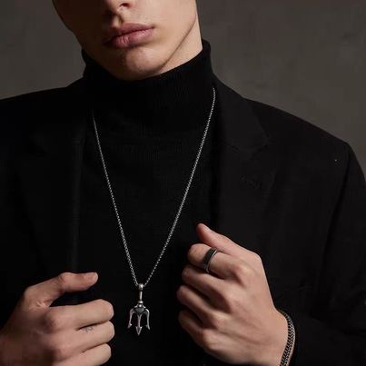 Dây Chuyền Aquaman Đinh Ba Trident Merin Accessoriea Màu Bạc- Mặt Vòng Cổ Nam Hình Đinh Ba Thép Titan Không Gỉ - Aquaman