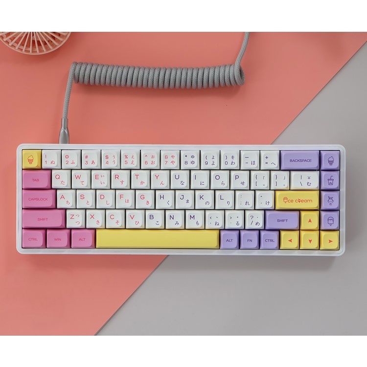 Ice Cream Keycaps Kem | QX1 profile| PBT Dye-sub Keycap | Suitable for most mechanical keyboards