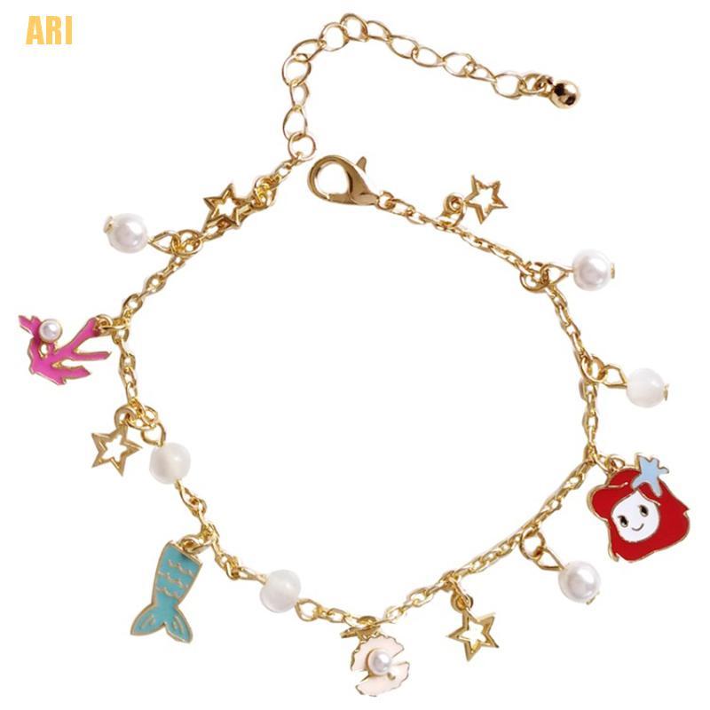 Vòng Tay Handmade Mặt Hình Công Chúa Hoạt Hình Dễ Thương Cho Nữ
