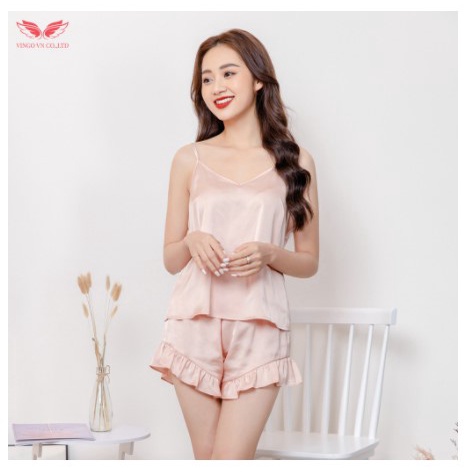 Bộ ngủ 2 dây nhiều màu lụa cao cấp | BigBuy360 - bigbuy360.vn