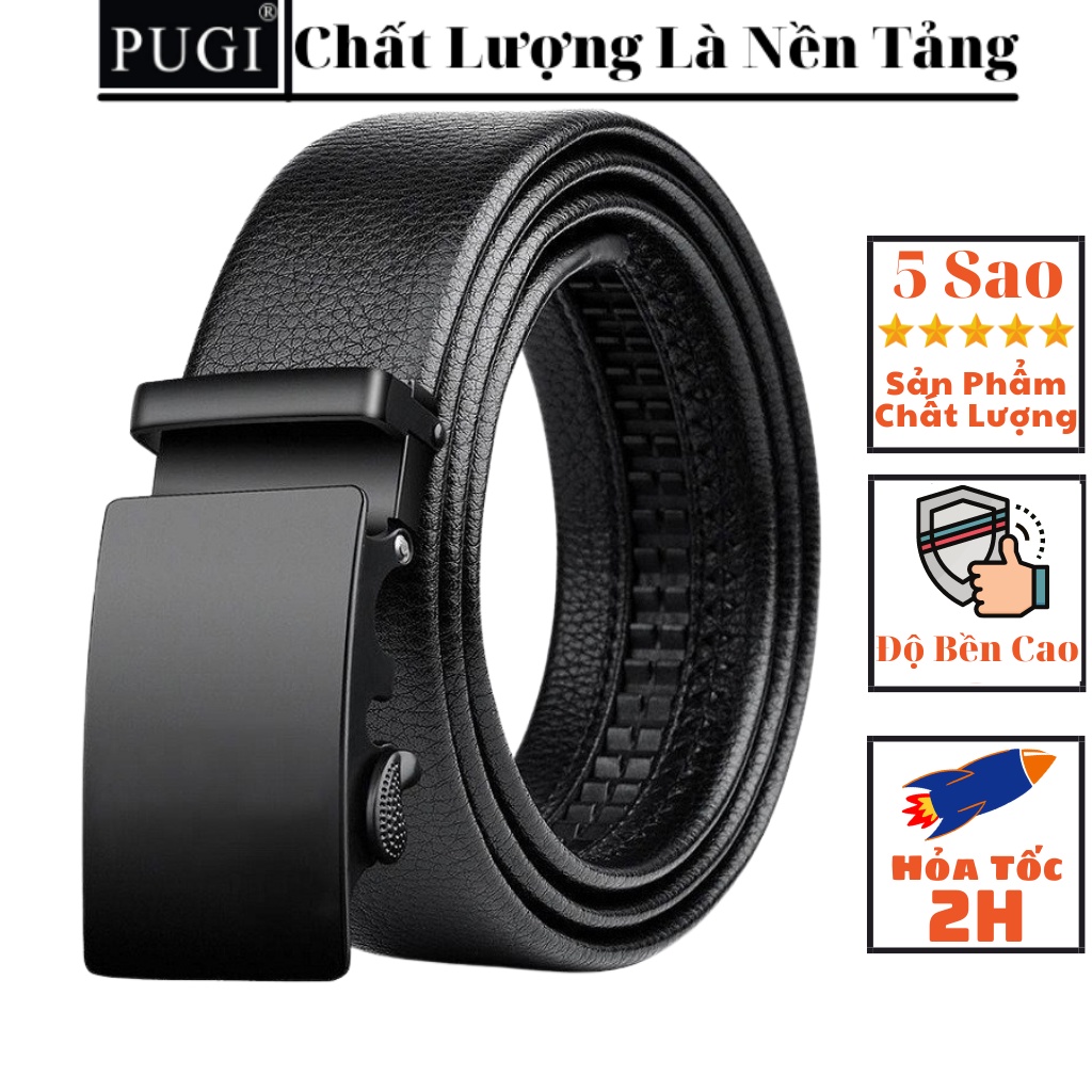 Thắt lưng nam da chống nước,dây nịt nam khóa tự động chống gỉ độ bền cao thời trang PUGI - R26