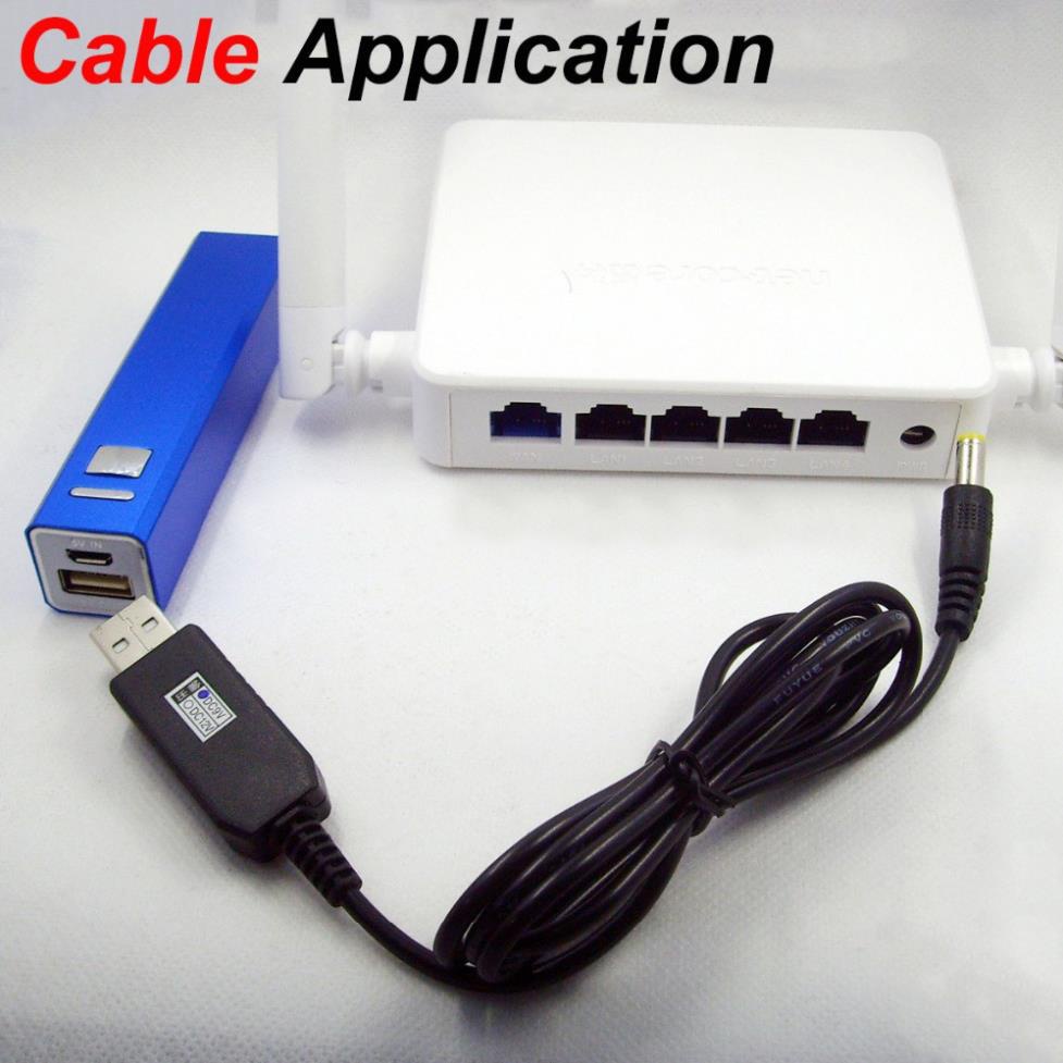 - Dây cáp USB nâng áp từ 5V lên 9V 12V dùng modem router WiFi với sạc dự phòng khi mất điện