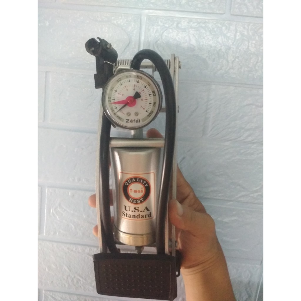 Bơm đạp chân cao cấp 1 ống USA STANDARD - BƠM XE ĐẠP, XE MÁY (Hơi cực mạnh)  chính hãng 114,000đ