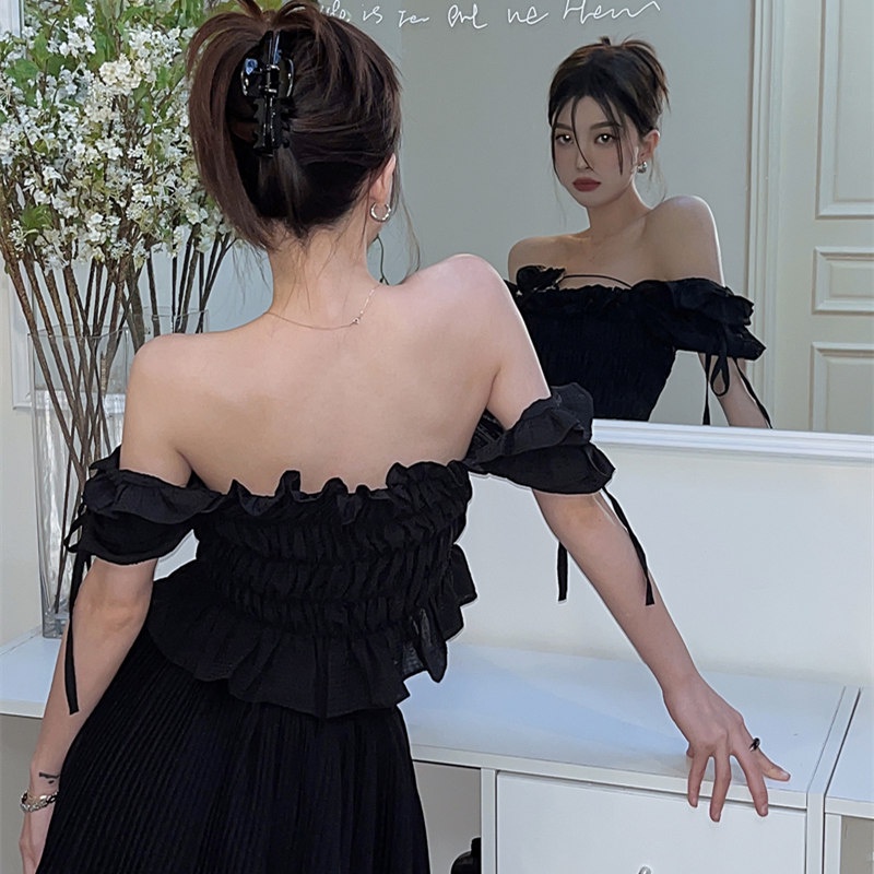 Áo Tay Ngắn Trễ Vai Thời Trang Mùa Hè Cho Nữ