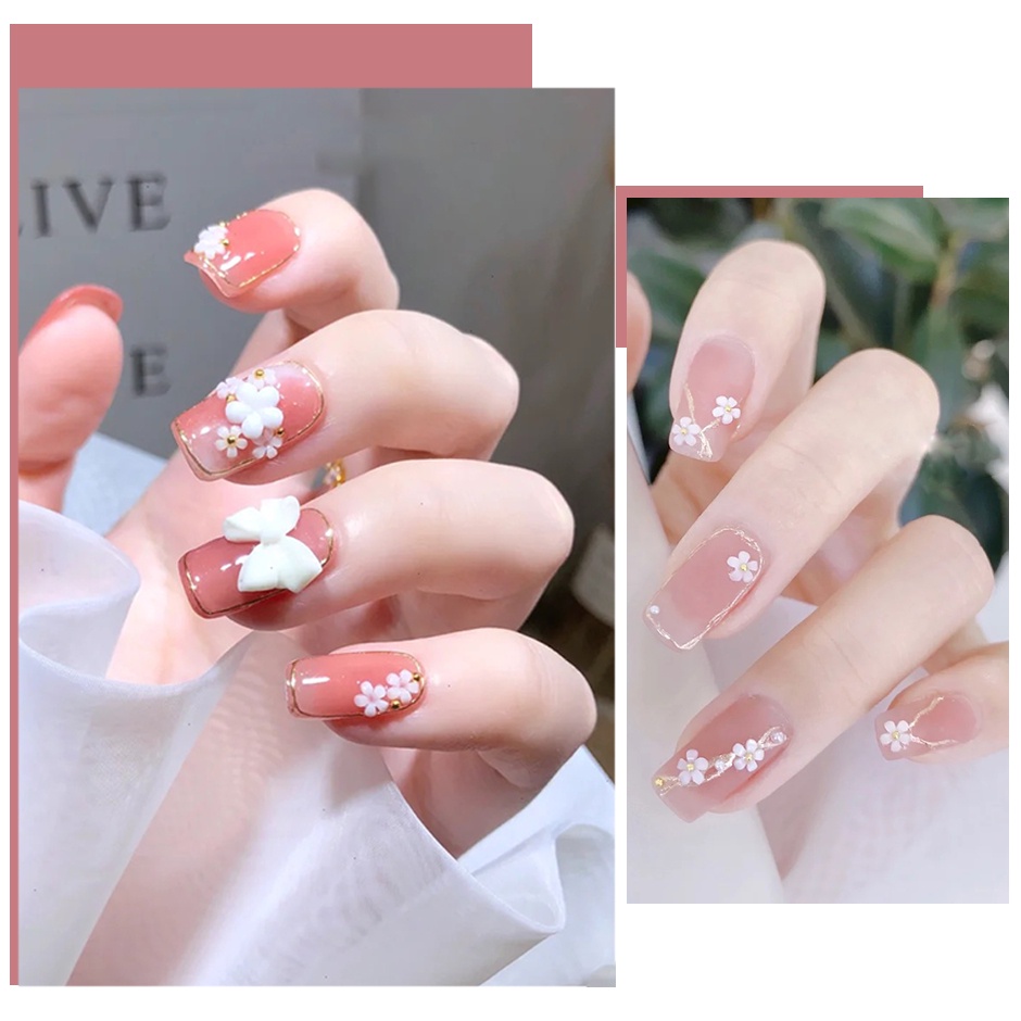Lọ phụ kiện hình bông hoa STZPRONAIL cỡ nhỏ ba chiều bằng thép màu vàng trắng/hồng/tím dùng trang trí móng tay thủ công