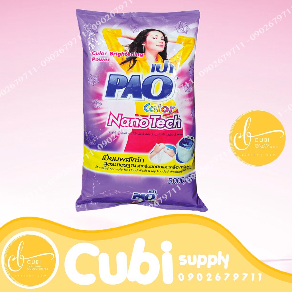 Bột Giặt PAO NanoTech Thái Lan 5kg - Đủ màu