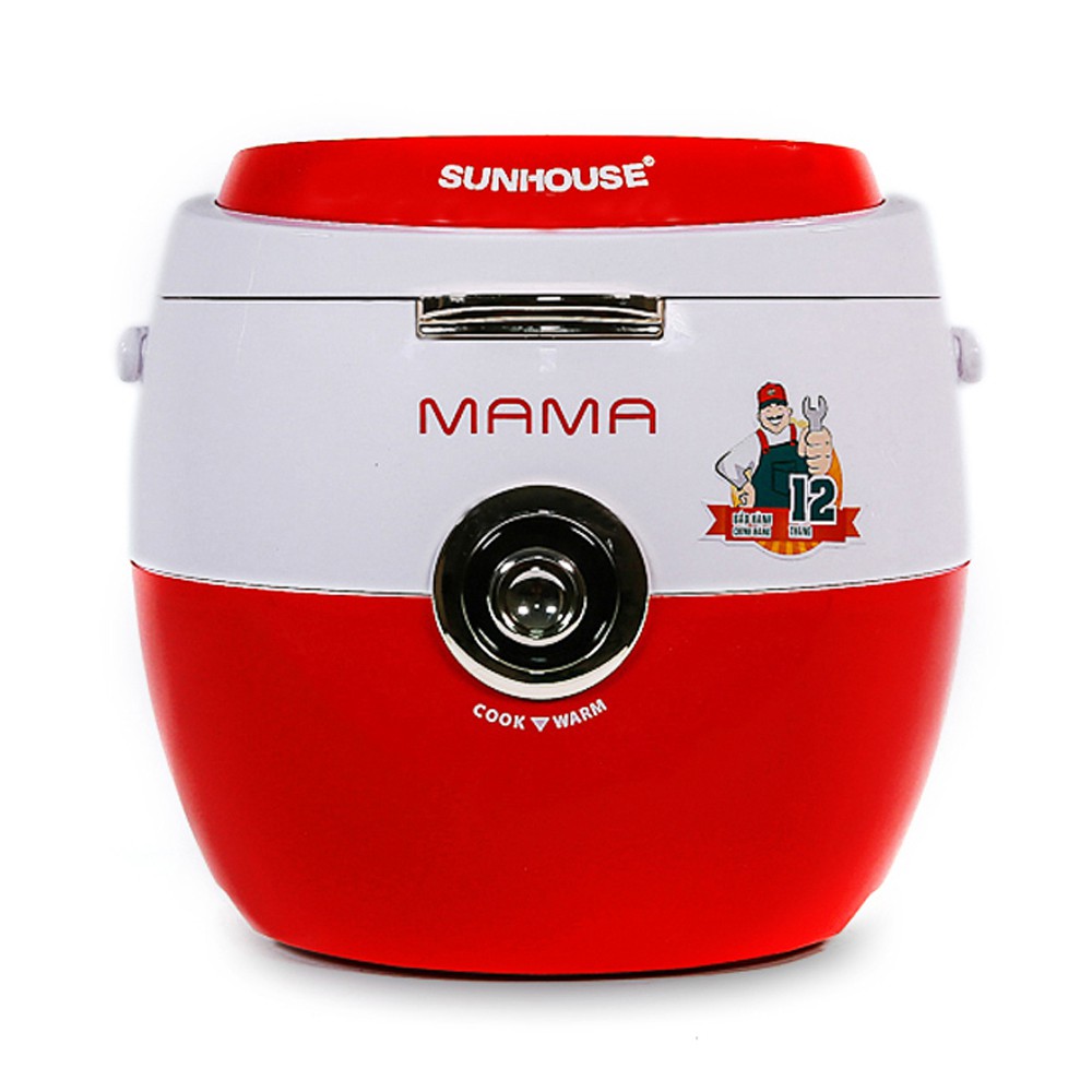 [Mã ELMALL300K giảm 5% đơn 500K] Nồi cơm điện 1.8L SUNHOUSE Mama SHD8661 đỏ trắng