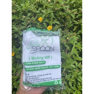 Muỗng dài trắng vip - 100 cái/bịch