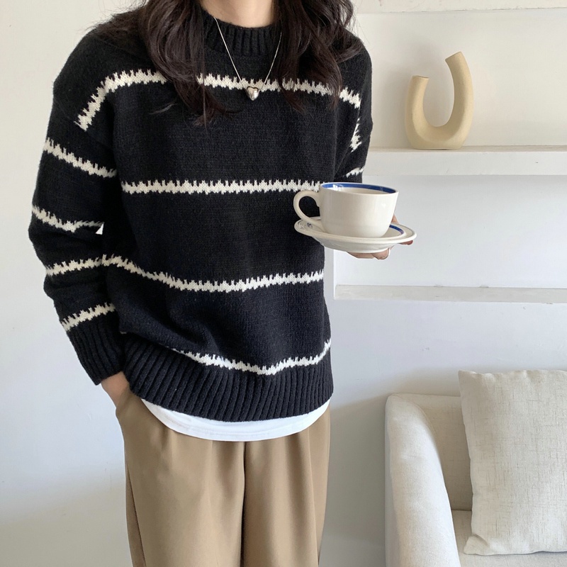 SUXI Áo sweater dài tay dáng rộng thiết kế mới thời trang theo phong cách hàn quốc cho nữ