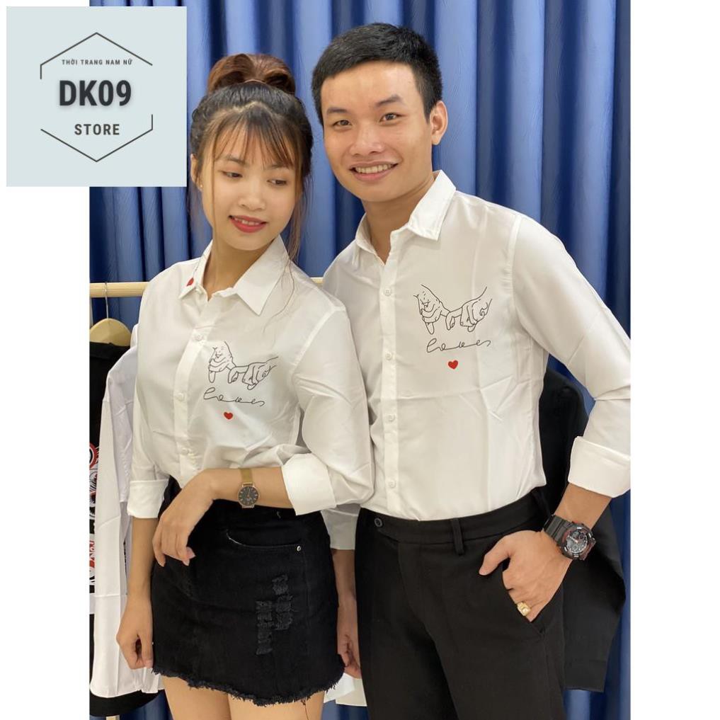 Áo Sơ Mi Dài Tay Cặp Đôi Nam- Nữ Đan Tay | BigBuy360 - bigbuy360.vn