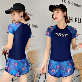 (Thun Lạnh) Bộ Bikini Đồ Bơi Nữ Áo Tắm Cộc Tay Cao Cấp