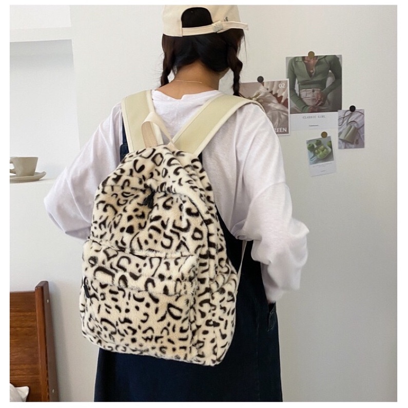 Balo đi học hoạ tiết da báo