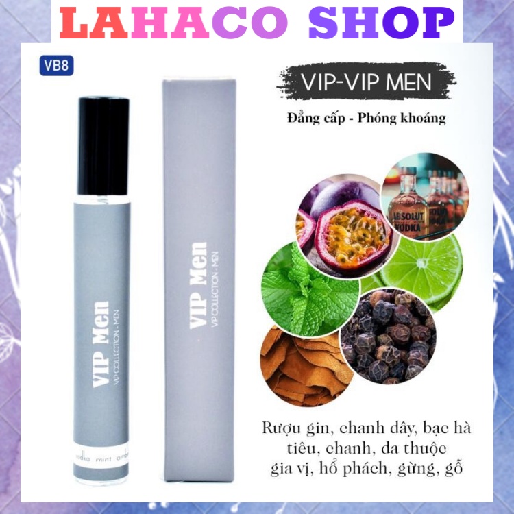 Tinh dầu nước hoa nam chính hãng mini thơm lâu giá rẻ VIP MEN dầu thơm Pháp Lahaco shop