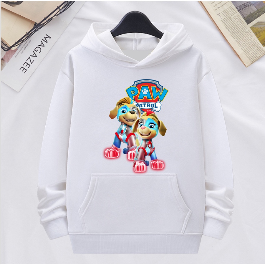 Áo hoodie đội chó cứu hộ paw patrol màu trắng cực hot cho bé trai bé gái