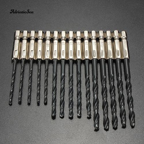 Bộ 15 Mũi Khoan Thép Gió Bọc Titanium Kích Thước 3 4 5Mm Hexshank