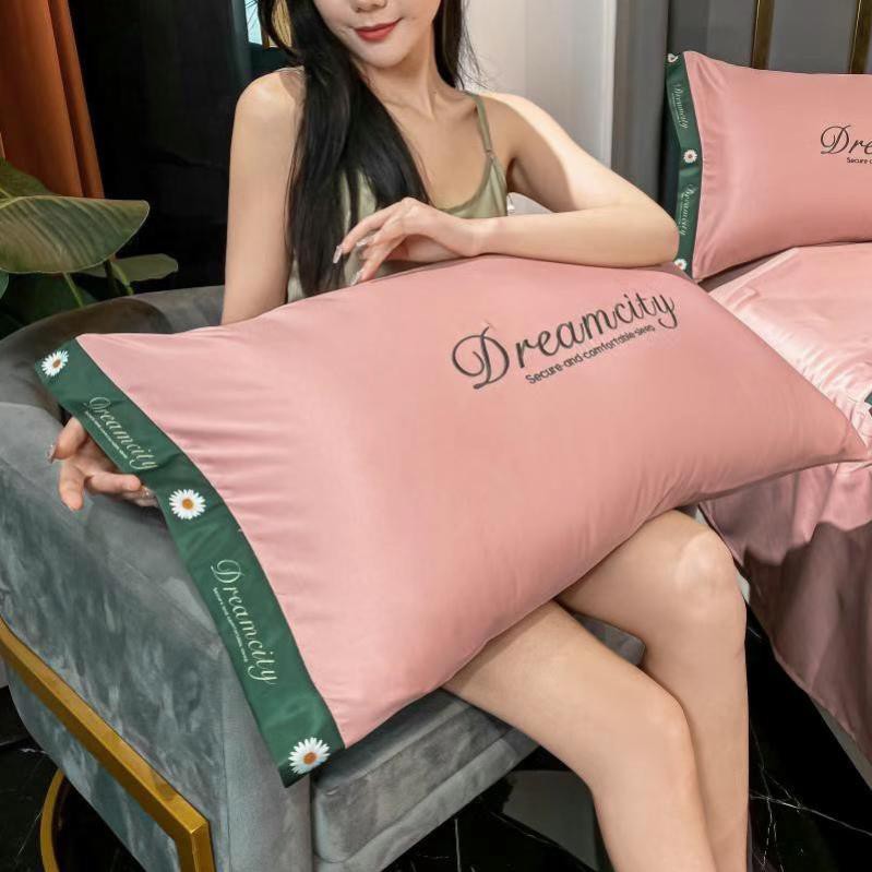 Bộ chăn ga lụa satin Dreamcity chăn chần hè (3 màu)