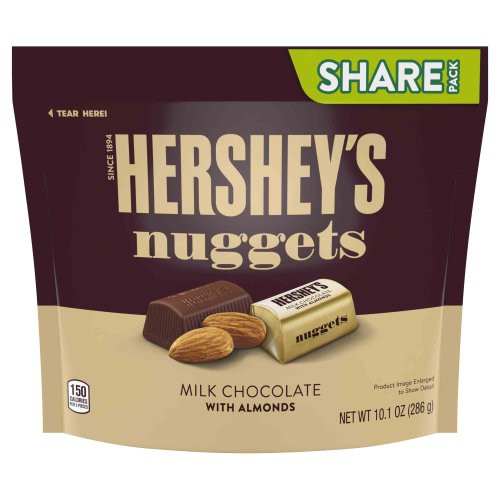 HERSHEY’S NUGGET MILK CHOCOLATE WITH ALMONDS -MỸ ( SOCOLA SỮA HẠNG NHÂN) - 286G