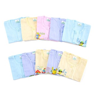 Bộ 5 áo sơ sinh tay ngắn màu cho bé 0 - 3 tháng