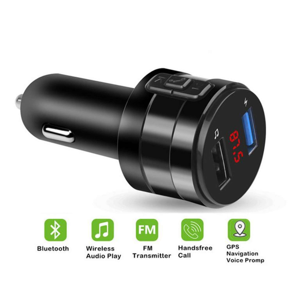 Máy Nghe Nhạc MP3 Xe Hơi Vui Nhộn Ai, Máy Phát Không Dây Bluetooth FM, USB Kép 3.1A Gọi Rảnh Tay Sạc Nhanh-168