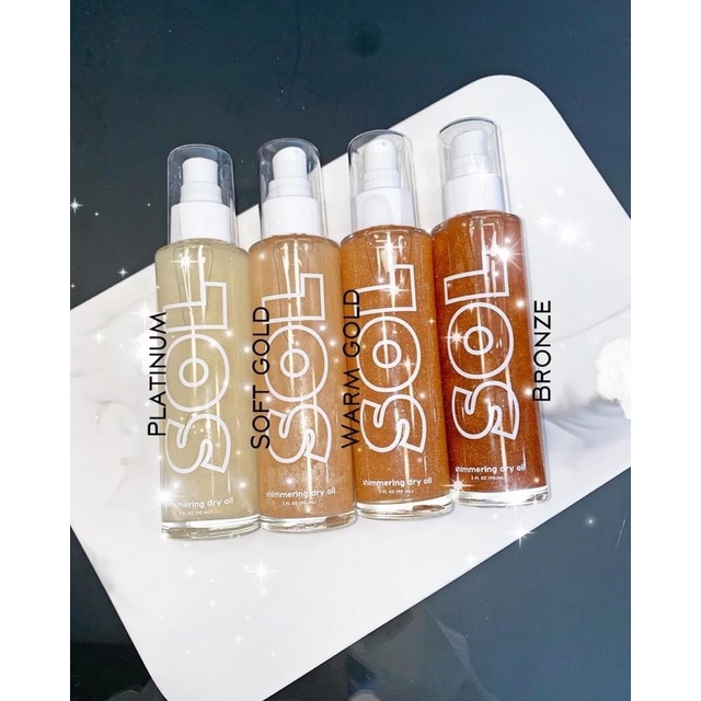 Nhũ Body Sol Body | inb CHỌN MÀU Nhũ khô | Shimmering Dry Oil  | Dầu Bóng Platinum Warm Gold Bronze Soft Gold