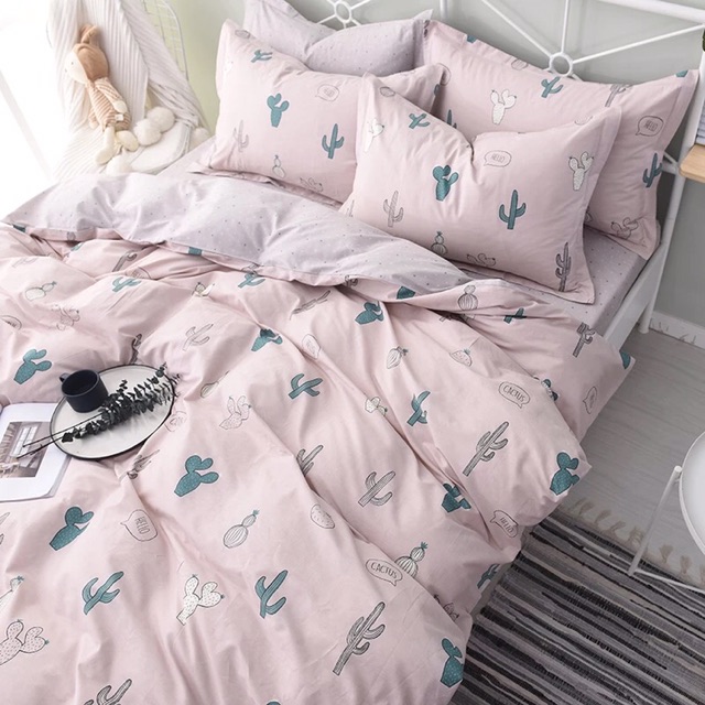 [Giá rẻ] Set Chăn Ga Cotton Poly Xương Rồng Hồng Đất Uy Tín | BigBuy360 - bigbuy360.vn