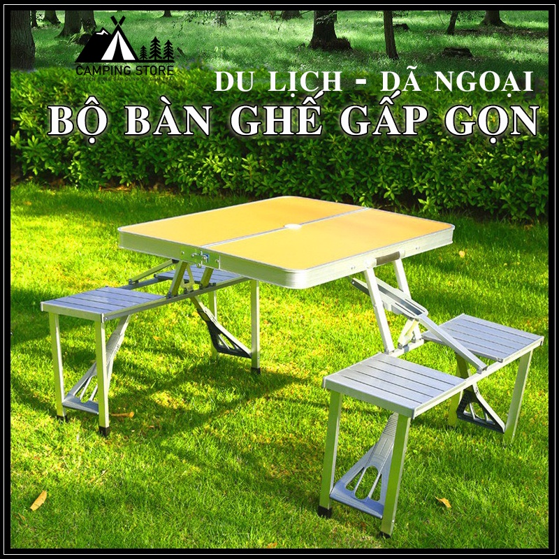 BỘ BÀN GHẾ GẤP GỌN DÃ NGOẠI THÔNG MINH, BÀN GẤP GỌN DU LỊCH, PICNIC, CẮM TRẠI NGOÀI TRỜI, BÀN XẾP NHÔM SIÊU NHẸ