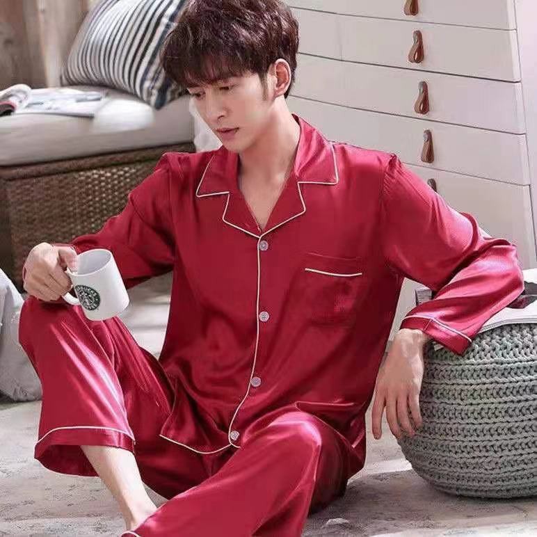 đồ ngủ nam mùa xuân và hè băng lụa dài tay phần mỏng mô phỏng thanh niên thu / đông cộng với kích thước dịc | BigBuy360 - bigbuy360.vn