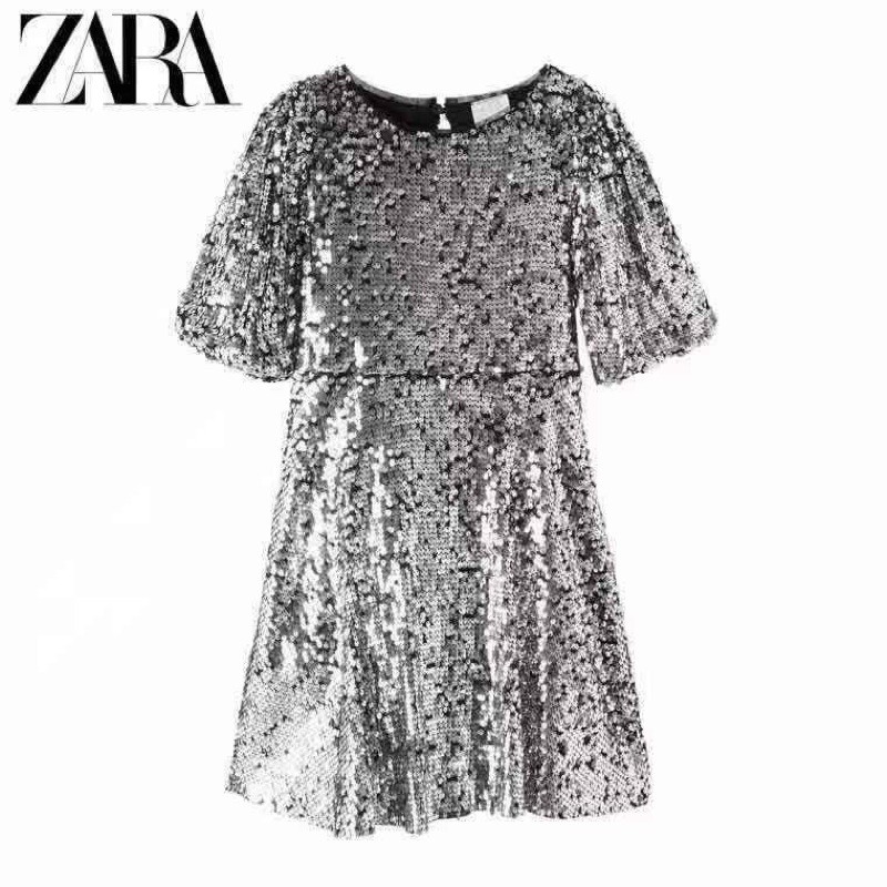 đầm sequin lấp lánh zara dư xịn