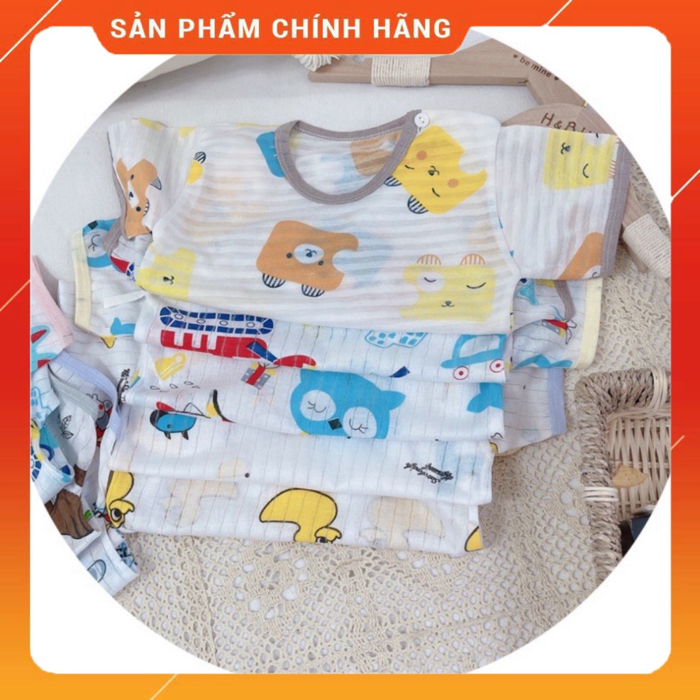 [Mã FADI5K245 giảm 5K đơn 0đ] Bộ Cộc tay cotton giấy bé trai bé gái sơ sinh 5-15kg Chất lượng