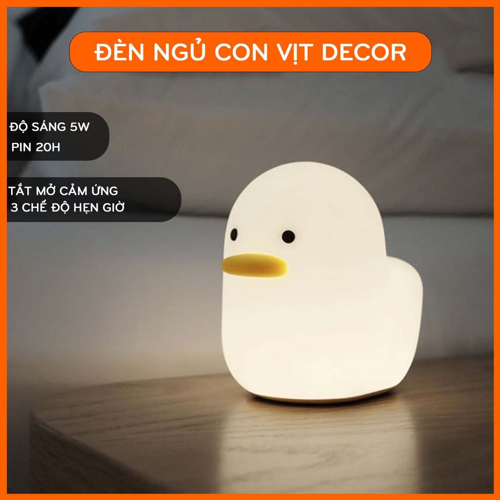 Ảnh thật] Đèn ngủ con vịt decor phòng ngủ/ bàn làm việc. bật tắt ...