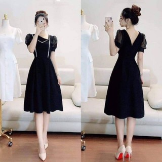 Đầm phối cổ lệch thời trang bigsize 65-85kg