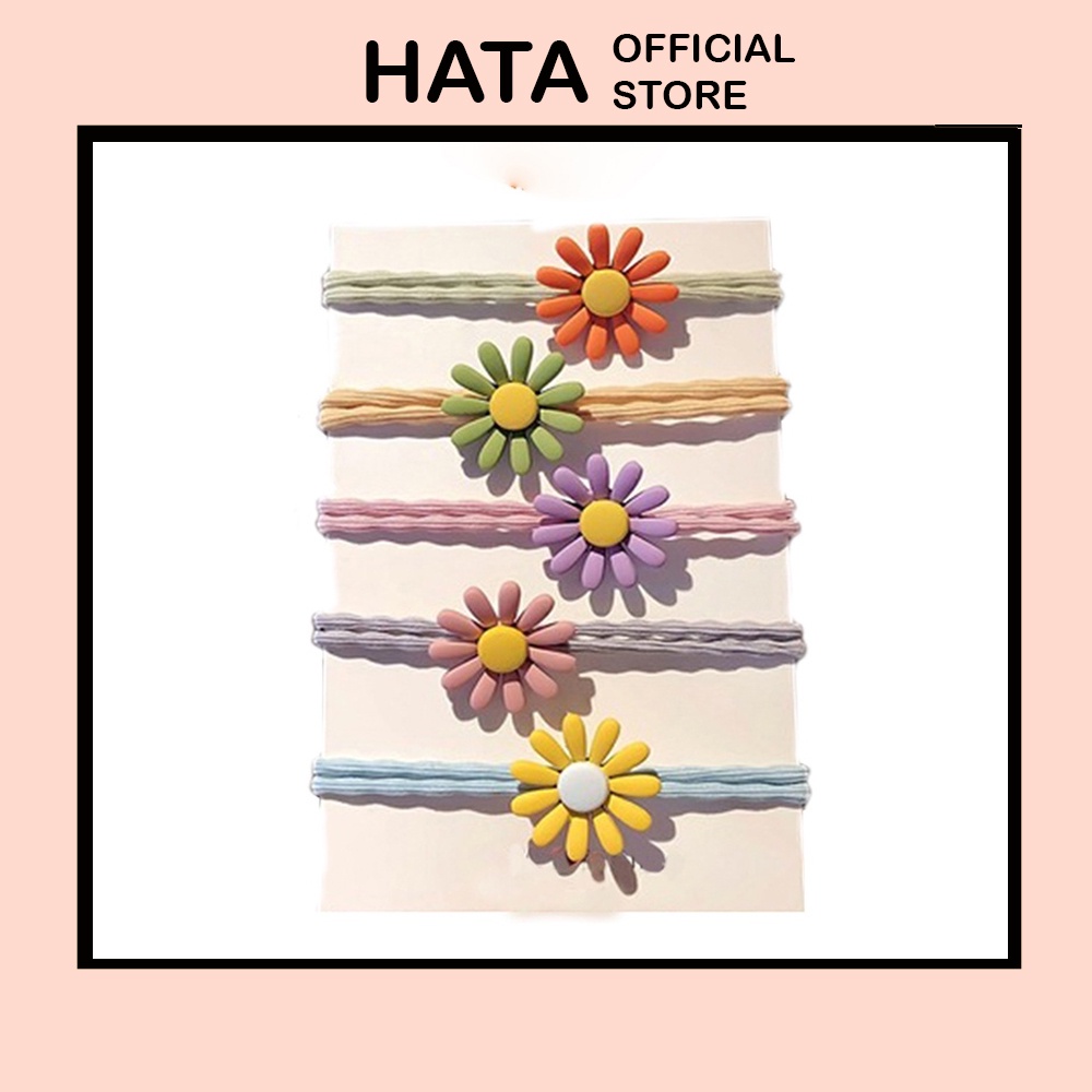 Dây Thun Buộc Tóc Đính Hoa Cúc Nhiều Màu Cực Đẹp