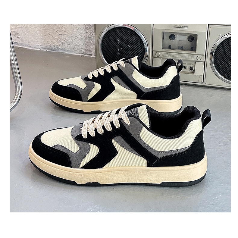 Giày Sneaker nam phối da lộn 3 màu A18 đơn giản dễ phối đồ phong cách thể thao thời trang ulzzang Hàn Quốc TH-03