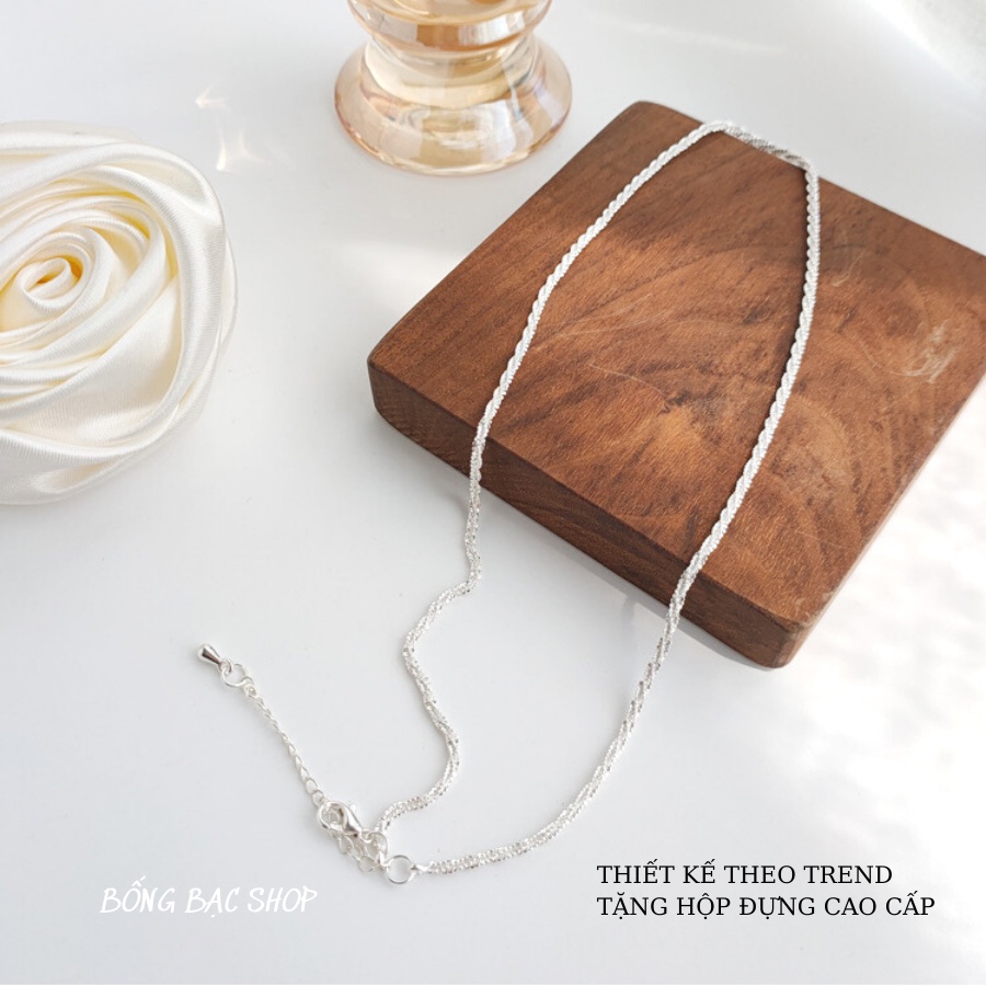 Dây chuyền bạc nữ DL0.01 mẫu trơn kiểu dáng bacsic, vòng cổ nữ bạc 925 hàng thiết kế Bống Bạc