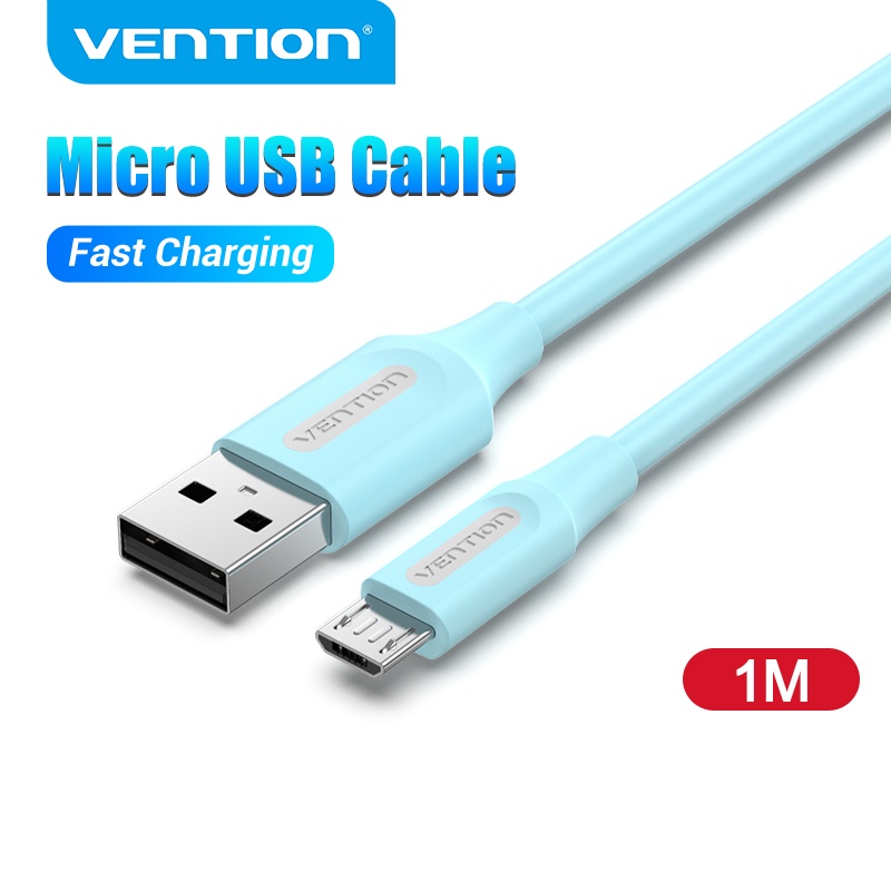 Cáp Sạc Nhanh Truyền Dữ Liệu Micro USB Vention 2A Dài 1m Cho Máy Tính Bảng/Điện Thoại Android