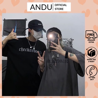 Áo thun CHECKCRBOARD nam nữ form rộng unisex dáng suông, áo phông cổ tròn tay lỡ Andushop