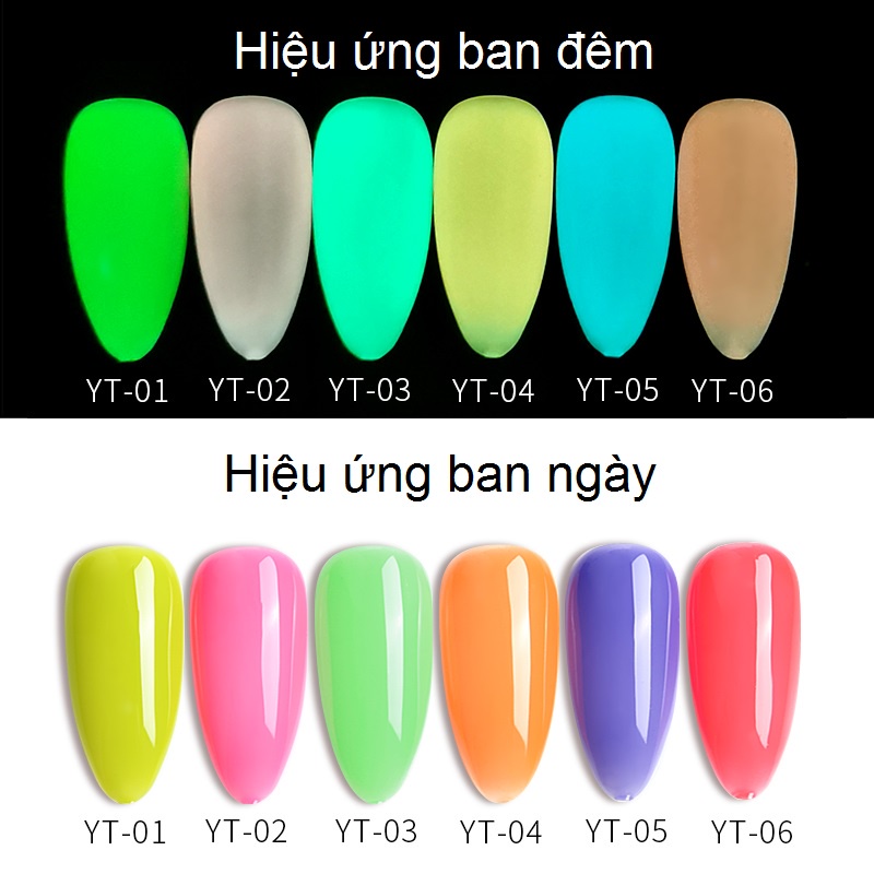 Sơn Gel AS| Mã YT | Màu Dạ Quang Phát Sáng Trong Tối