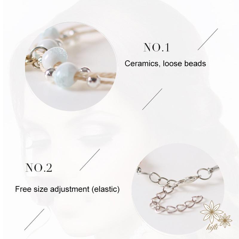 【kifli】Vòng Đeo Tay Mặt Trái Tim In Chữ Bằng Gốm Sứ Dành Cho Cặp Đôi