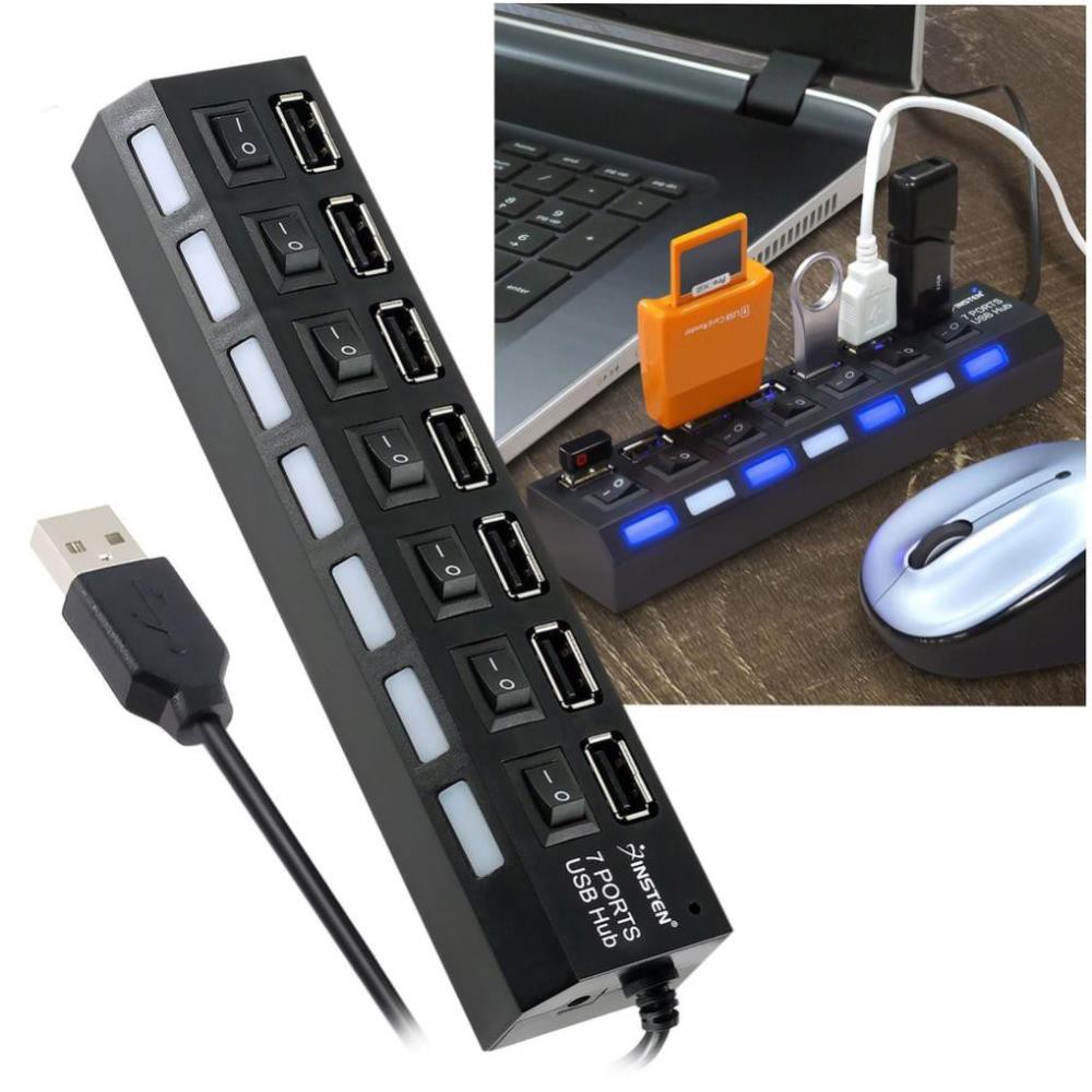 BỘ CHIA 7 CỔNG USB HUB 2.0 CÓ CÔNG TẮC