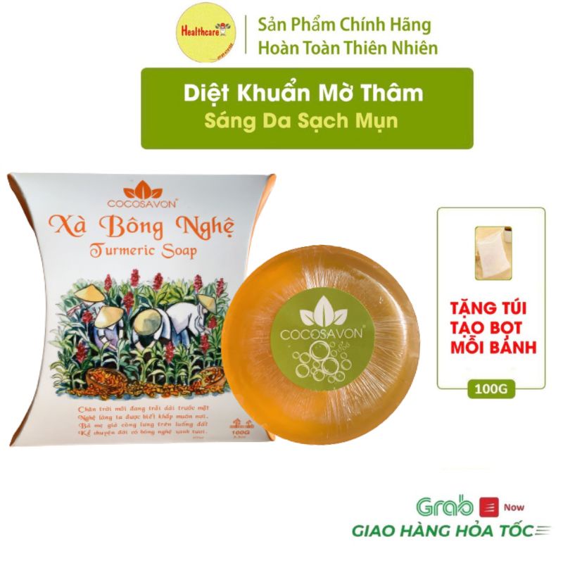 Xà Bông Nghệ Turmeric Soap Cocosavon Hữu Cơ Chiết Xuất 100% Từ Thiên Nhiên Giúp Tăng Độ Ẩm, Da Săn Chắc Healthcare.shop