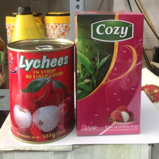 Combo Trà Vải giải nhiệt mùa hè (1 lon vải ngon+1 hộp trà vải cozy)